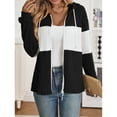 thumbnail image 3 of Cogild Sweaters Cardigans for Womens Zipper Up Striped Color Ribbed Cardigans for Womens Winter Fall Cardigans, 3 of 7