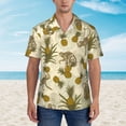 thumbnail image 4 of Daiia Monkeys and Pinealpples Hawaiian Shirt for Men Gentle Cotton Regular Short Sleeve Casual-3X-Large, 4 of 9