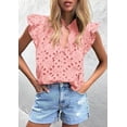 thumbnail image 2 of Remera PRETTYGARDEN 2025 Rosa con Volantes, Manga Corta y Escote en V Talle S, 2 of 6