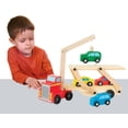 thumbnail image 6 of Car Carrier Truck and Cars Wooden Toy Set With 1 Truck and 4 Cars - Wooden Cars, Vehicle Toys, Push And Go Wooden Trucks For Toddlers And Kids Ages 3+ -Toddler Kids Gift, 6 of 7