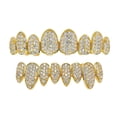 thumbnail image 3 of lionlar Crystal Set For Your Teeth Top and Bottom - 18k Gold Plated Rapper Teeth, 3 of 9