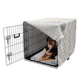 thumbnail image 2 of Diamonds Dog Crate Cover, Polka Dots Background with Abstract Monochrome Classic Stone Motifs Geometrical, Easy to Use Pet Kennel Cover for Dogs, 35" x 23" x 27", Ivory Black, by Ambesonne, 2 of 6