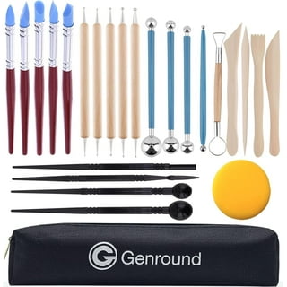 38pcs DIY Pottery Tool Clay Sculpting Tools Double Sided Pottery Carving  Tool Set Clay Tool Kits Rock Painting Kit with Roll Bag - AliExpress