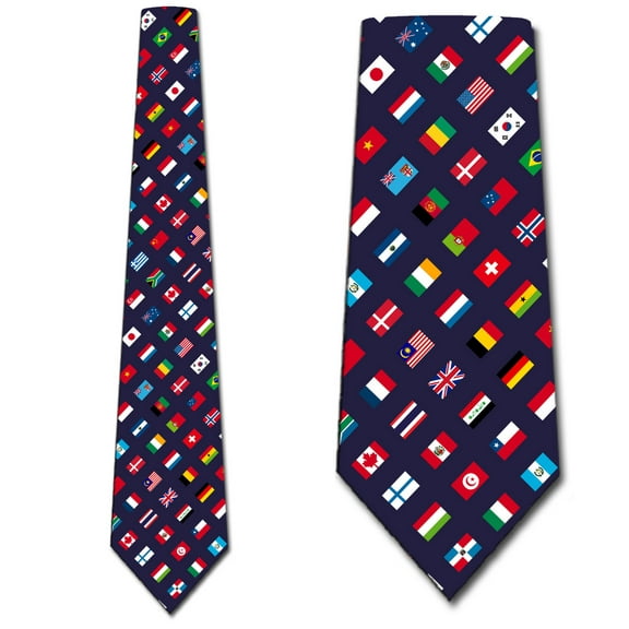 Real World Flags - Diagonal Necktie Mens Tie by Three Rooker