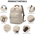thumbnail image 3 of UTAH-Stylish Laptop Backpack for Women Perfect for Work College and Travel Multi-Functional Daypack Purse and School Bag Fits 16 Inch Notebook (Apricot), 3 of 4