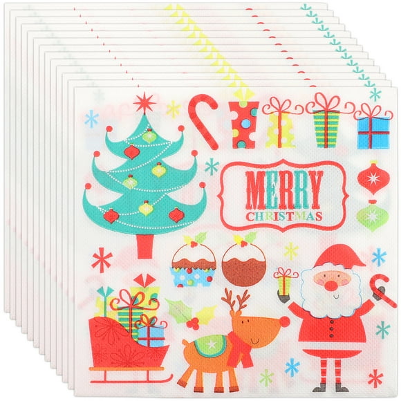 40 piezas de papel a prueba de grasa con patrones navideños para pasteles y sándwiches