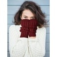 thumbnail image 5 of Womens Winter Warm Over Elbow Long Fingerless Thumb Hole Gloves Mittens Knitted Arm Warmer, 5 of 7