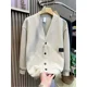 thumbnail image 5 of Suéter de punto para hombre con bolsillos, ropa para hombre, cárdigan sin capucha, cuello en V, elegante, holgado, ropa de otoño coreana, novedad en X, 5 of 5