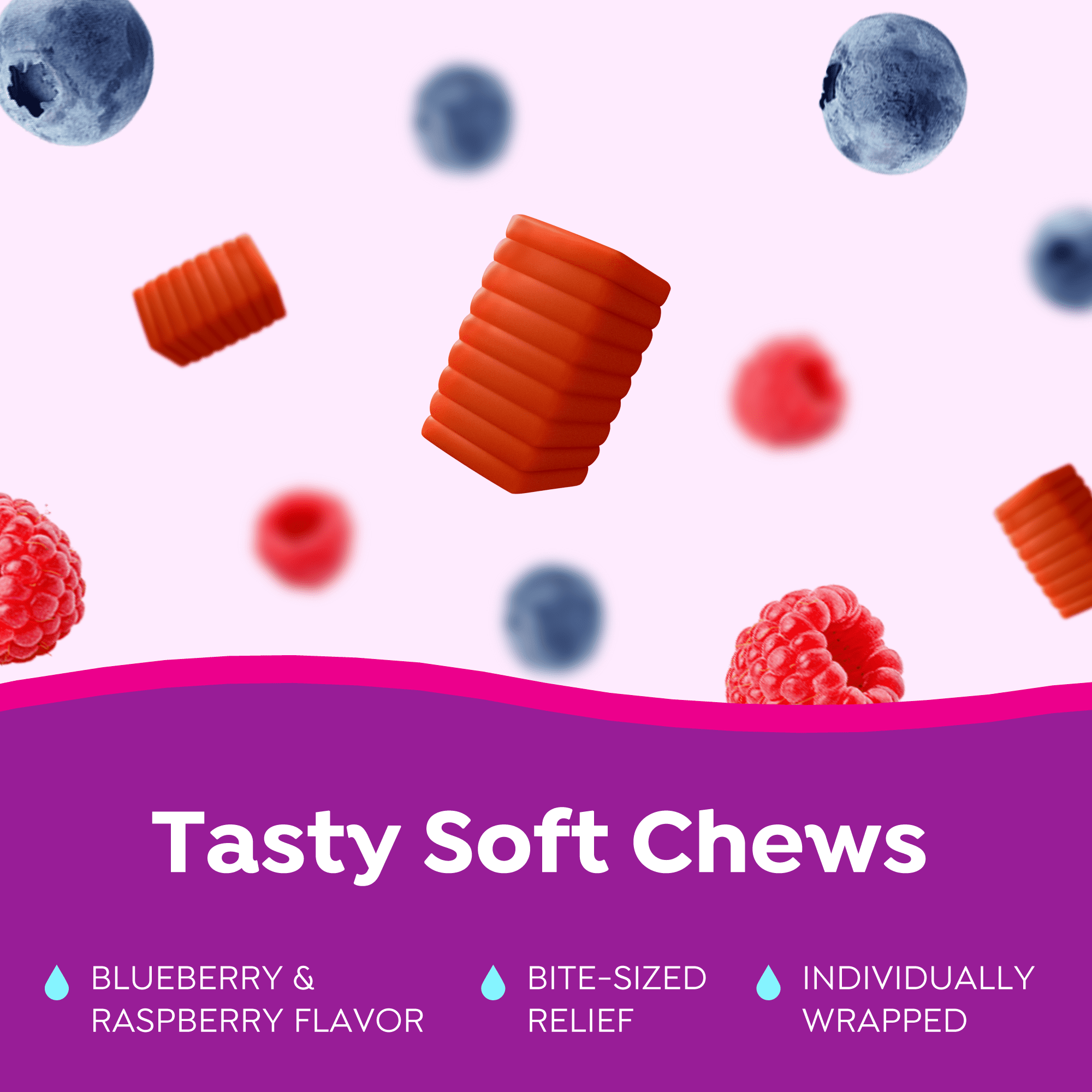 MiraFAST Soft Chews, Gentle Constipation Relief for Kids & Adults, Fast Acting Laxative, Mixed Berry Flavor, 30 Ct