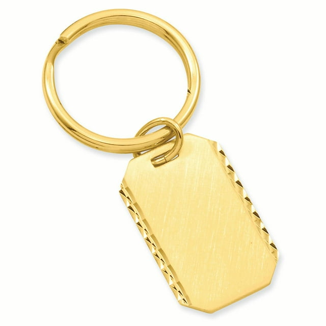 Gold Plated Kelly Waters Swiss Cut Edge Key Band Ring Size