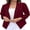 04-C-Wine Red, variant on JWD Womens Open Front Blazer Jacket 3 4 Ruched Sleeve Lightweight Business Casual Office Work Coats Pink 12