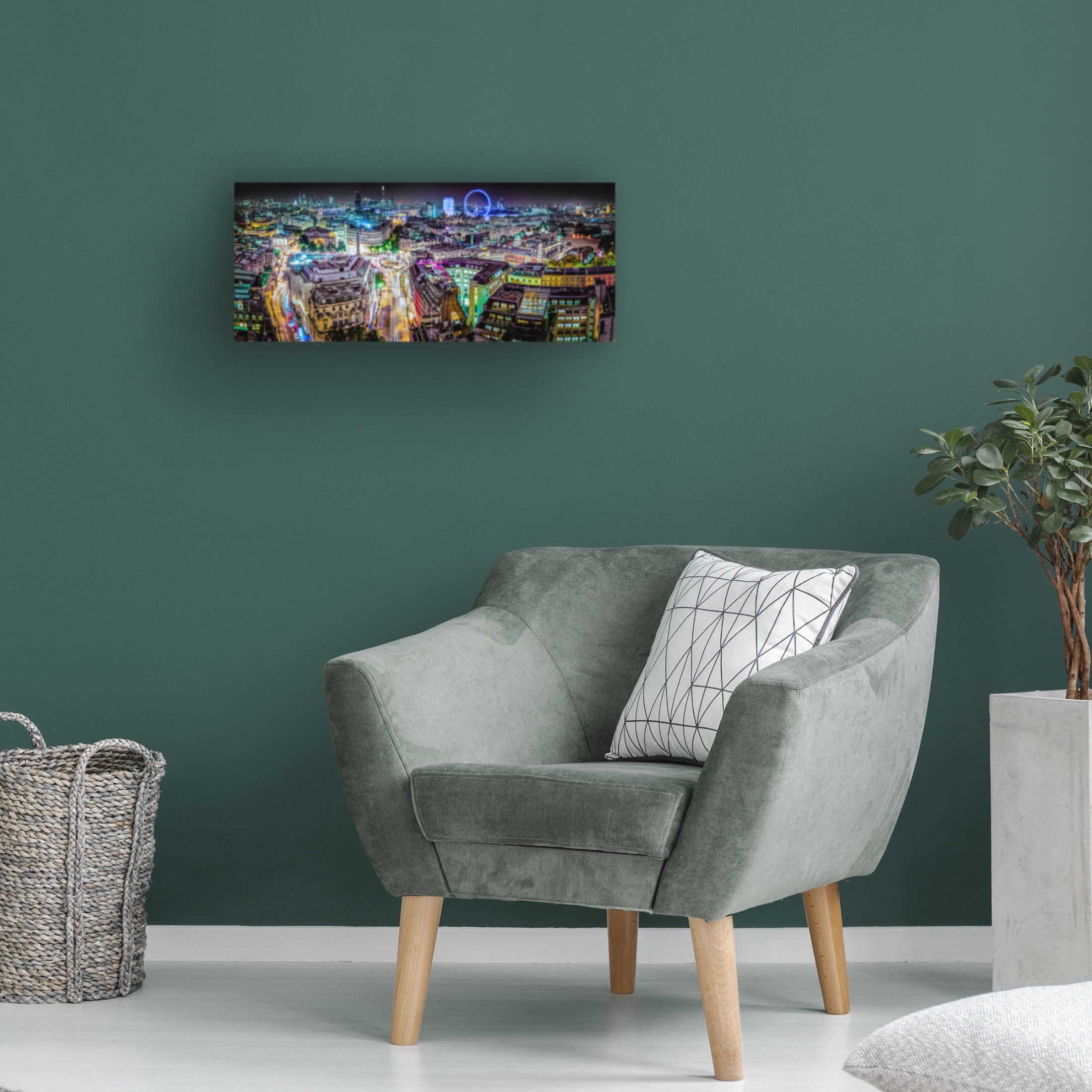 Canvas Wall Art - Stewart Marsden 'Psychedelic London' Wall Art for Living Room, Bedroom, or Office D?cor by Trademark Fine Art - 24 x 10 Inches