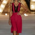 thumbnail image 5 of Mifsaly Linen Overalls for Women Loose Fit Wide Leg Suspenders Jumpsuit Knee Length Summer Casual Pants Adjustable Straps Elegant Office Work Overall 2026 XL, 5 of 9