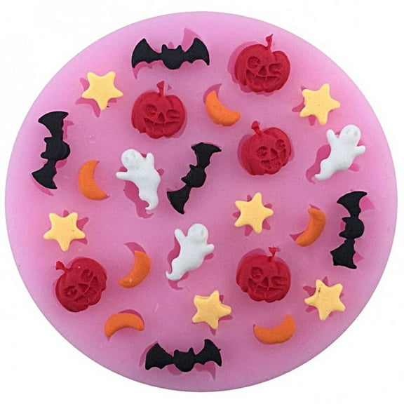 Halloween Silicone Mold, Pumpkins Bats Ghosts Cake Mold Cupcake Chocolate Fondant Mold Jelly Shots Candy Desserts Mold for Halloween Party