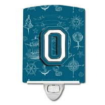 Caroline's Treasures CJ2014-OCNL Letter O Sea Doodles Initial Alphabet Ceramic Night Light, 6x4x3", multicolor