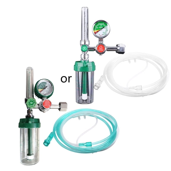 Oxygen Pressure Gas Regulator Inhaler O2 Pressure Reducer Oxygen Gauge Flow Meter Buoy Type Female Thread and Tube