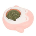 thumbnail image 4 of Bola de pared de hierba gatera giratoria para limpieza de dientes, pelota adhesiva interactiva para lamer gatos para interiores, color rosa, 4 of 5