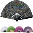 thumbnail image 1 of EIMELI Line Dance Popping Fan  Pop Line Dance Handheld Folding Fan with Loud Clappers  Rave Snap Clack Popping Fans  Large Metal Fans  Chinese & Japanese Style Boots on The Ground, 1 of 7