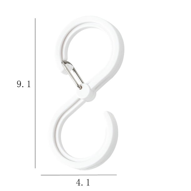 Gancho transparente en forma de S con hebilla de bloqueo Gancho de plástico para ropa Gancho en forma de S Gancho para ropa Gancho para colgar para cocina