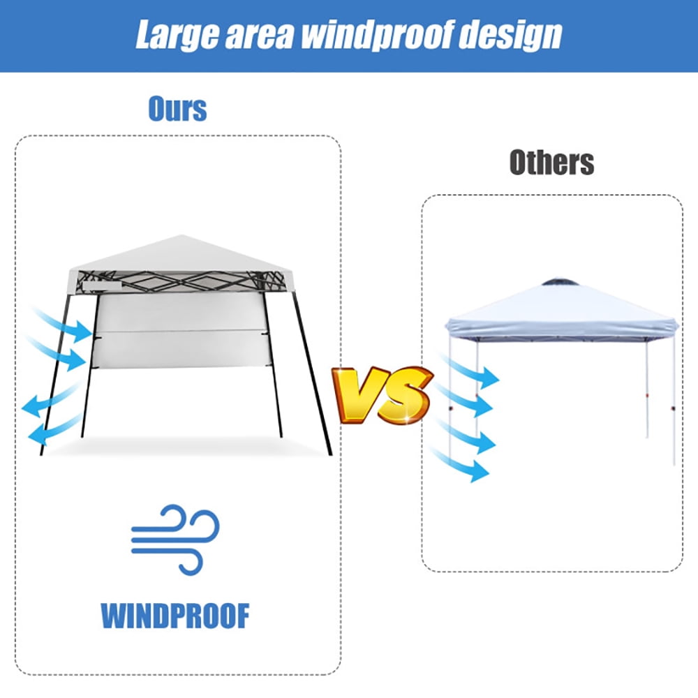 Aimee Lii 7 x 7 Feet Sland Adjustable Portable Canopy Tent with Backpack, Gazebo Tent for Party Wedding BBQ Events, White Aimee Lii 7 x 7 Feet Sland Adjustable Portable Canopy Tent with Backpack, Gazebo Tent for Party Wedding BBQ Events, White