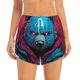 thumbnail image 2 of Balery Neon Cyberpunk Blue Bear Pantalones cortos deportivos para mujer con forro y dos bolsillos, elásticos, para entrenamiento, gimnasio, yoga-Large, 2 of 7