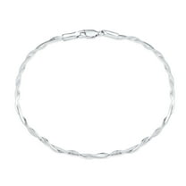 Bling Jewelry Womens Simple Interlocking Double Box Chain Anklet Ankle Bracelet Sterling Silver 9Inch