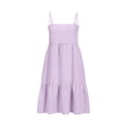 thumbnail image 4 of Vestido de Camisa Cuadrada para las Mujeres A-Línea Correas de Hombro Mini con Borde de Volantes, Vestido de Bolsillo Lateral Casual para Primavera Verano Otoño Diario Y Fiesta, 4 of 8