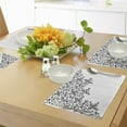 thumbnail image 4 of Ambesonne Abstract Place Mats Set of 4, Floral Vignette Design, Standard Size, Black and White, 4 of 6