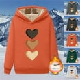 thumbnail image 4 of Womens Winter Sweatshirts Velvet Lined Warm Soft Fashion Heart Print Hoodies Long Sleeves Loose Comfy Hooded Sweatshirt White L, 4 of 4