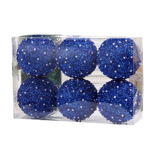 Wosthever 6x Adornos De Bolas De Navidad En Cantidades Abundantes Adornos Verdes Ligeros Y Duraderos Hechos De Espuma Kits de decoración para fiestas Azul