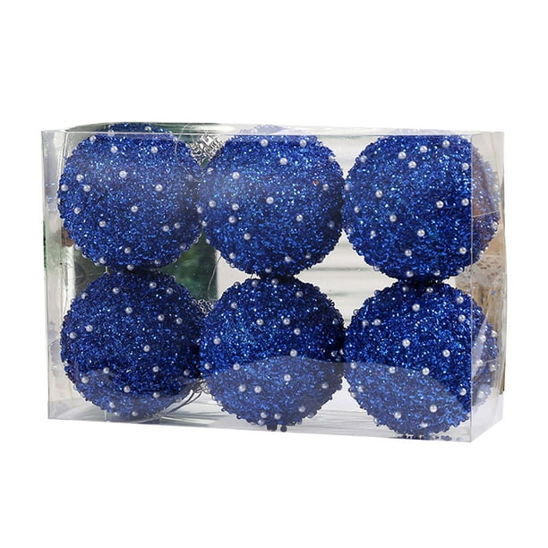 Adornos para Árbol de Navidad Billuyoard 6 piezas Lentejuelas Brillantes Azul