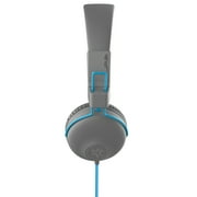 سماعات رأس JLab Audio Studio على الأذن وسماعات رأس فوق الأذن، قابلة للطي، رمادي/أزرق