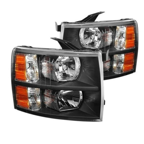 2007-2013 Chevy Silverado Black Factory Style Headlights