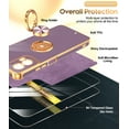 thumbnail image 2 of LeYi Case For Moto G Power 5G 2024: 2pcs Tempered Glass Screen Protector And 360° Rotatable Magnetic Stand, Rose Gold Plated Edge，Purple, 2 of 8