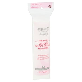 Equate Beauty Premium Woven Exfoliating Rounds, 80 Count