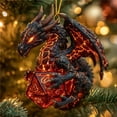thumbnail image 5 of Fantasy Dragon & Dice Acrylic 2D Christmas Ornament, Unique D&D Tabletop Gaming Holiday Decor, Laser-Cut Shatterproof Tree Pendant for Gamer Gifts and Festive Decor, 5 of 6