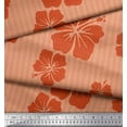 thumbnail image 3 of Soimoi Orange Georgette Viscose Fabric Stripe & Floral Decor Fabric Printed Yard 42 Inch Wide, 3 of 3