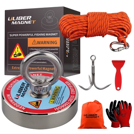 King Kong 400lb Fishing Magnet Kit, Underwater Metal Detector, Includes ...