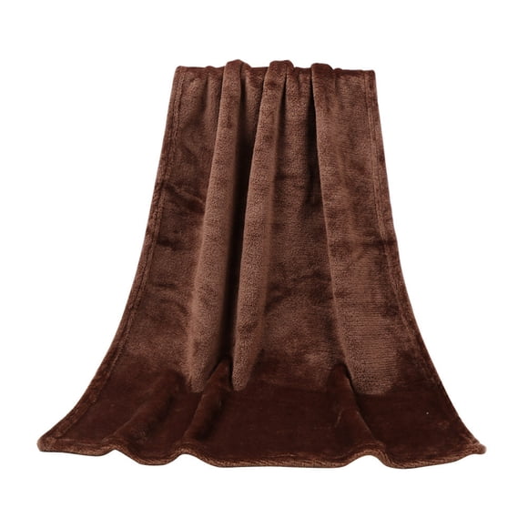 Huayishang Weighted Blanket Clearance, 50Cmx70Cm Fashion Solid Soft Throw Kids Blanket Warm Coral Plaid Blankets Flannel Home Essentials Brown