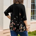 thumbnail image 6 of Sewkxo Womens Plus Size Tops Loose Fit 3/4 Length Shirt Crewneck Print Blouse 2026 Summer Fashion Clothes,Multicolor 4XL, 6 of 6