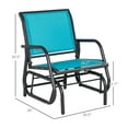 thumbnail image 3 of Outdoor Glider Chairs 2-Piece Set, Steel Patio Swing Chair with Curved Armrests for Porch, Garden, Poolside, Balcony - Blue, 3 of 9