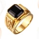 thumbnail image 5 of EeaseMX Anillo dorado de moda vintage con circonita negra, joyería elegante, regalo de San Valentín para hombre (talla 12), 5 of 7