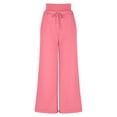 thumbnail image 5 of Business Casual Pants for Women New Double Waisted Sweatpants for Women Baggy Sweatpants Drawstring Wide Leg Gym Workout Pants Loose Trousers Pinky S, 5 of 8