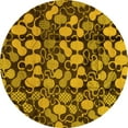 thumbnail image 1 of Ahgly Company Indoor Round Abstract Yellow Modern Area Rugs, 5' Round, 1 of 4