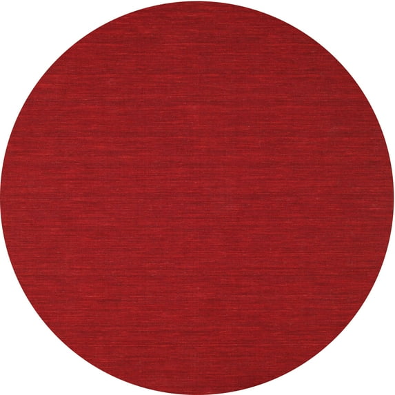 Ahgly Company Indoor Round Contemporary Red Abstract Area Rugs, 5' Round