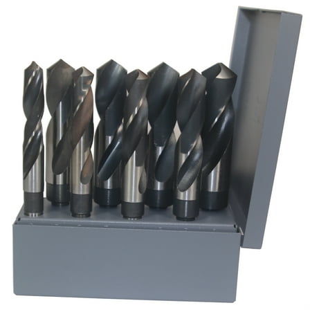 9/16"-1"x16ths 8 Piece HSS Reduced Shank Drill Bit Set, Drill America, D/A1008-SET