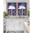 thumbnail image 4 of 4th of July Swag Curtains for Living Room/Bedroom Windows, American Flag Independence Day Vintage Kitchen Curtains and Valances Set 36 Inch Length, Light Filtering Swags Valance Curtain Panels, 4 of 5
