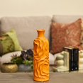 thumbnail image 2 of Urban Trends Collection 24452 Ceramic Round Cylindrical Vase With Neck & Wrinkled Sides- Small - Orange, 2 of 2