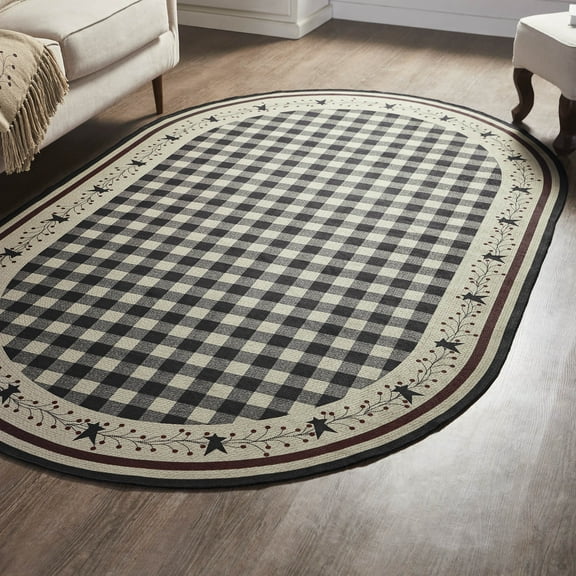 VHC Brands Pip Vinestar Indoor Rug Oval 60x96, Polyester Area Rug, Accent Rug, Floor Decor, Pip Vinestar Collection, Oval 60x96, Natural