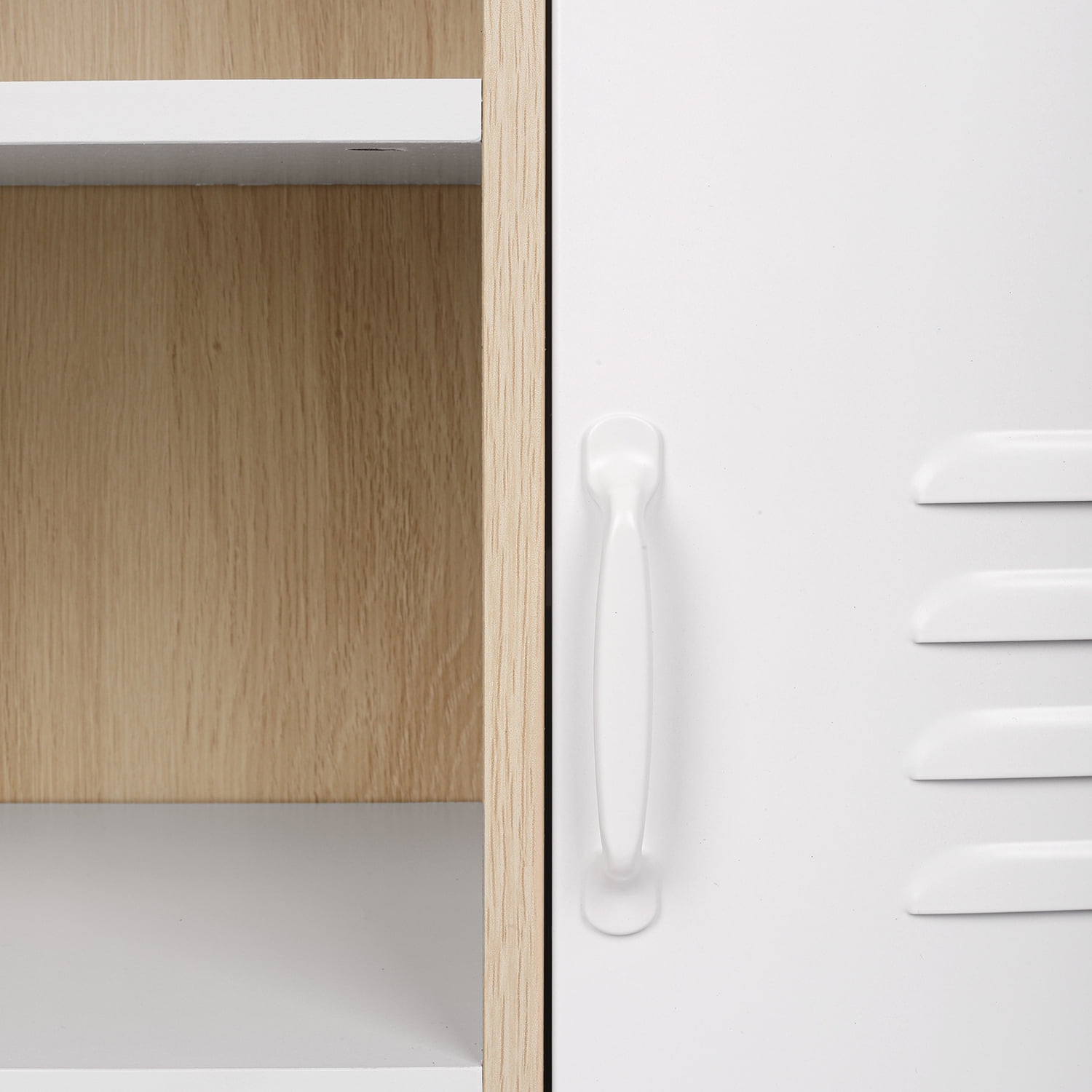 Kepooman Storage Cabinet, Sideboard Buffet Cabinet with 1-Door, Kitchen Storage Cabinet for Living Room, White Kepooman Storage Cabinet, Sideboard Buffet Cabinet with 1-Door, Kitchen Storage Cabinet for Living Room, White